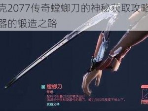 赛博朋克2077传奇螳螂刀的神秘获取攻略：探索传说武器的锻造之路