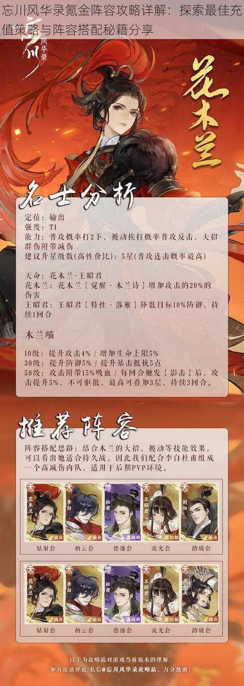 忘川风华录氪金阵容攻略详解：探索最佳充值策略与阵容搭配秘籍分享