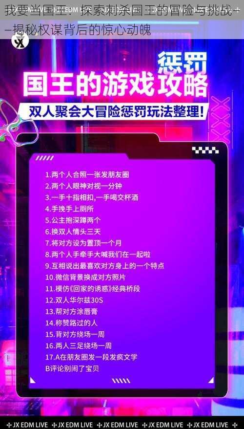 我要当国王：探索刺杀国王的冒险与挑战——揭秘权谋背后的惊心动魄