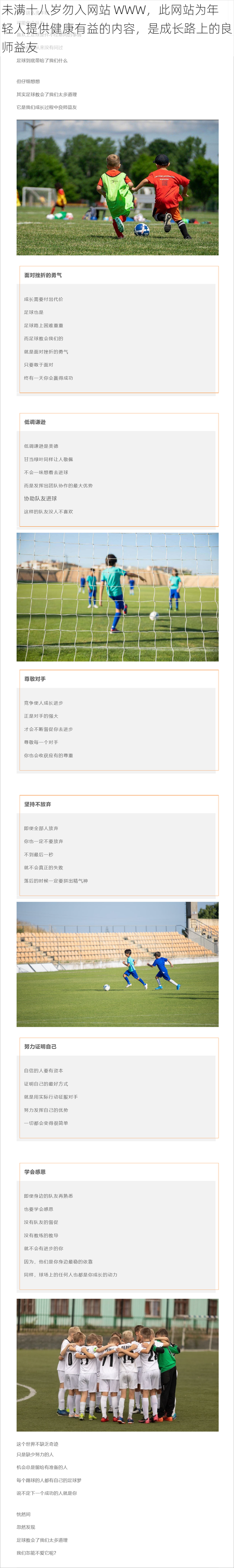 未满十八岁勿入网站 WWW，此网站为年轻人提供健康有益的内容，是成长路上的良师益友