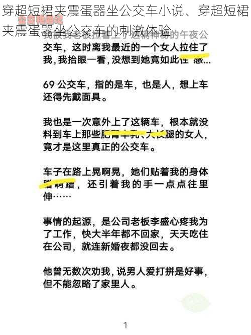 穿超短裙夹震蛋器坐公交车小说、穿超短裙夹震蛋器坐公交车的刺激体验