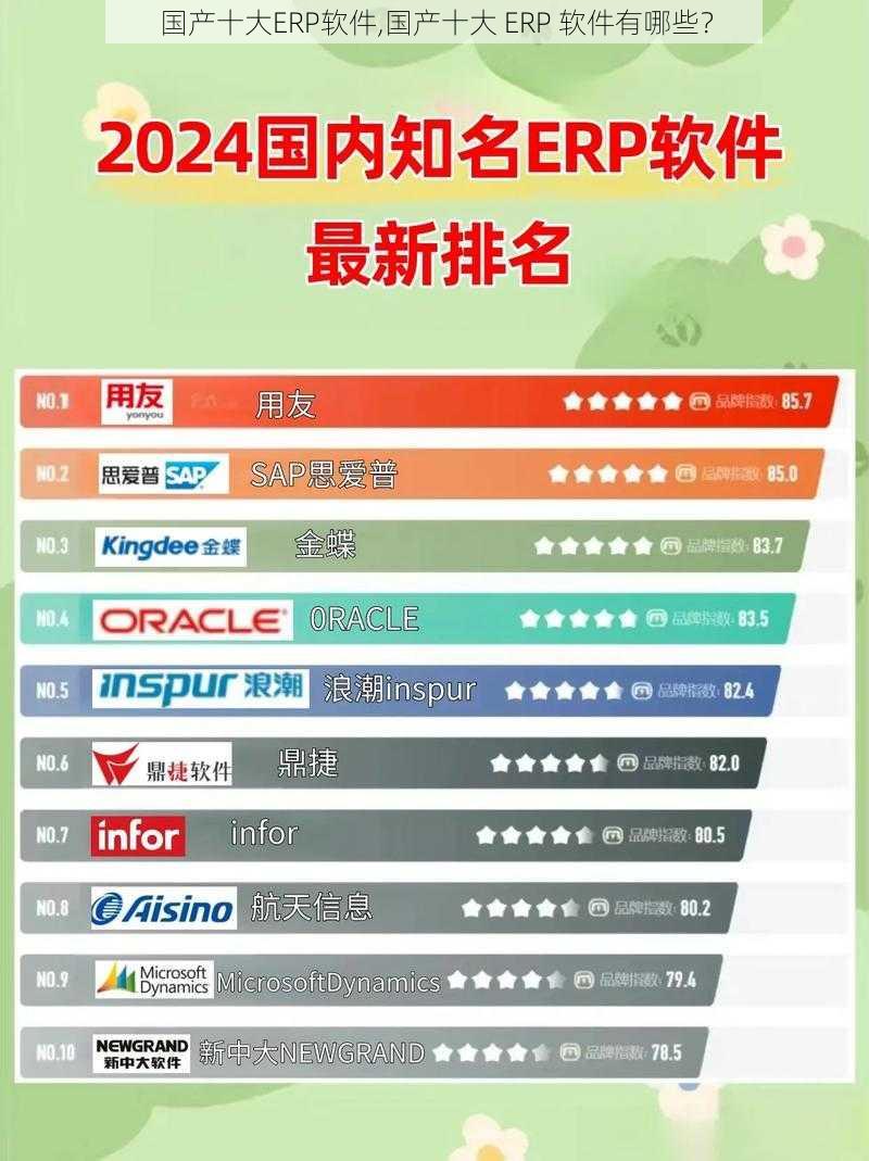 国产十大ERP软件,国产十大 ERP 软件有哪些？