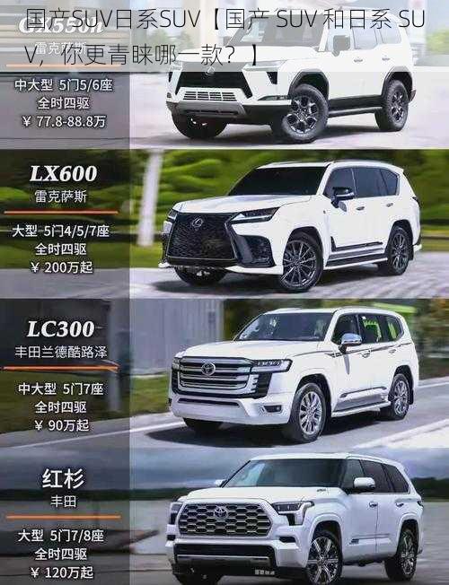 国产SUV日系SUV【国产 SUV 和日系 SUV，你更青睐哪一款？】