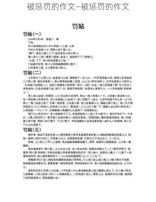 被惩罚的作文—被惩罚的作文