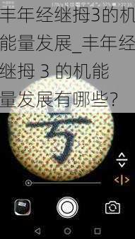 丰年经继拇3的机能量发展_丰年经继拇 3 的机能量发展有哪些？