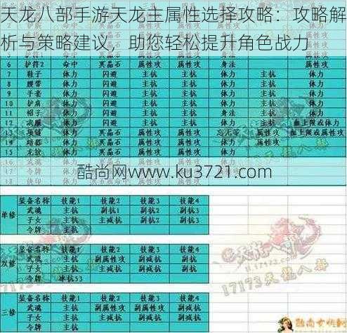 天龙八部手游天龙主属性选择攻略：攻略解析与策略建议，助您轻松提升角色战力