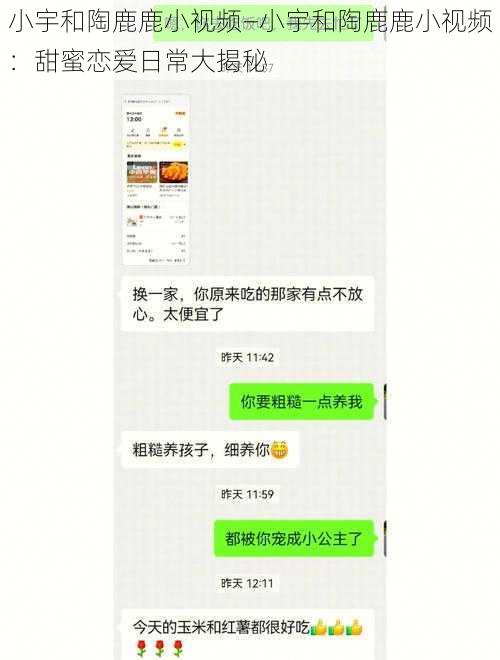 小宇和陶鹿鹿小视频—小宇和陶鹿鹿小视频：甜蜜恋爱日常大揭秘