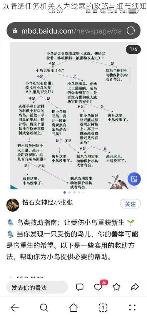 以情缘任务机关人为线索的攻略与细节须知