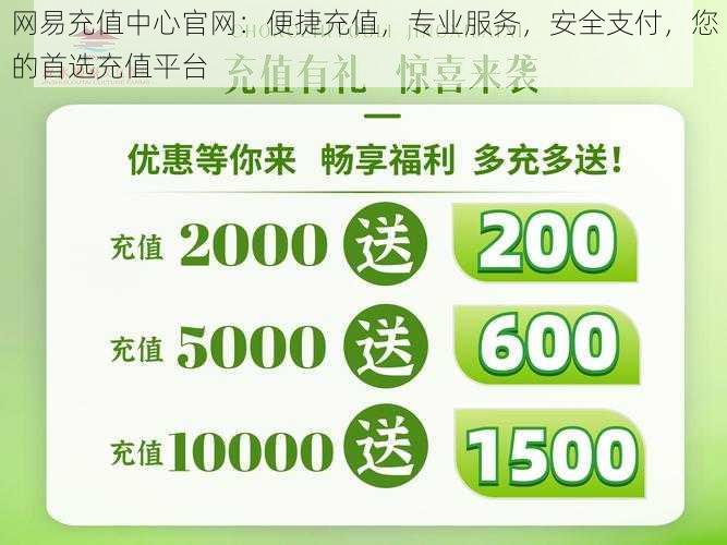 网易充值中心官网：便捷充值，专业服务，安全支付，您的首选充值平台