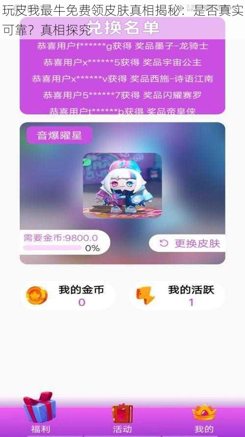 玩皮我最牛免费领皮肤真相揭秘：是否真实可靠？真相探究